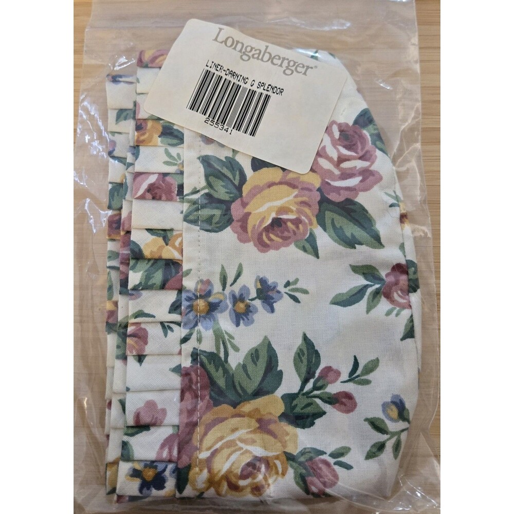 Longaberger Darning Basket Liner G.Spenddor fabric in bag NEW
